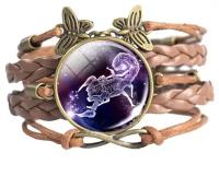 Светящийся плетеный браслет с созвездием знака зодиака, Стиль Скорпион