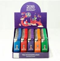 Зажигалка газовая FlameClub P-01 FIFA 2018 кубок - комплект 50 шт