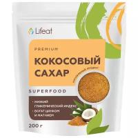 Кокосовый сахар органический, нерафинированный, 100% натуральный, Sugar PREMIUM Lifeat, песок, суперфуд, 200 г Лайфит