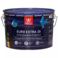 Краска Tikkurila Euro Extra 20 влагостойкая моющаяся полуматовая белый 9 л