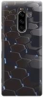Силиконовый чехол Черные ромбы на Sony Xperia 1 / XZ4 / Сони Иксперия 1 с эффектом блика