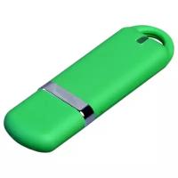 Классическая флешка soft-touch с закругленными краями (128 Гб / GB USB 3.0 Зеленый/Green 005 Flash drive от оптового интернет магазина)