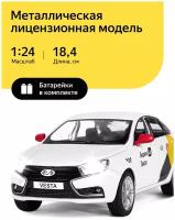 Металлический транспорт Автопанорама Машина металлическая «Lada Vesta Яндекс Такси» 1:24, открываются двери, багаж, озвученная, цвет белый