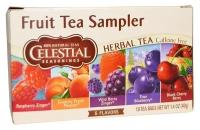 Celestial Seasonings, Fruit Tea Sampler, чай травяной, без кофеина, 5 вкусов, 18 чайных пакетиков, весом 40 г каждый