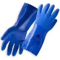 Перчатки JP711 Jeta Safety защитные химические с покрытием из ПВХ, синие, Размер 8/M