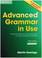 Advanced Grammar in Use (3rd edition) Book with Answers