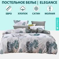 Постельное белье DOMIRO Elegance сатин люкс 100% хлопок, комплект евро спальный на молнии, наволочки 50x70 (2шт) и 70x70 (2шт)