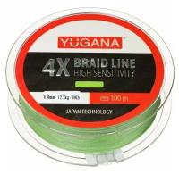 Леска плетеная YUGANA X4 PE Green, 0.3 mm, 100 m