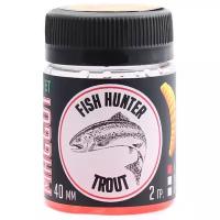 Мягкая силиконовая приманка для ловли форели Fish Hunter MAGGOT 40 мм 2 г. светонакопительная розовая с желто- оранжевым свечением. Приманка на форель, форелевая приманка