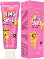 Детская гелевая зубная паста DINO's SMILE c ксилитом и вкусом банана, 60г, Consly