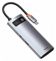 USB-концентратор Хаб Hub Baseus Metal Gleam Series 5 в 1 CAHUB-CX0G (Space Grey) Type-C(PD), HDMI, 3xUSB 3.0