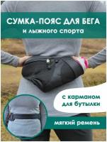 Сумка поясная skibeltblack, фактура рельефная, черный