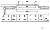 BLITZ BS0121 Диск тормозной передни