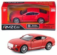 Машинка металлическая Uni-Fortune RMZ City 1:32 The Bentley Continental GT 2018 (цвет красный)