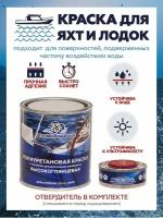 Высокоглянцевая двухкомпонентная полиуретановая краска POLIMER MARINE 1 кг синяя