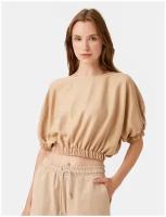 Блузка с коротким рукавом KOTON WOMEN, 1YAK66647IW, цвет: BEIGE, размер: 34