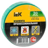 Изолента ПВХ зеленая 19х20м UIZ-20-10-K06 IEK