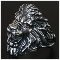 Серебряное мужское кольцо - Лев / Чернение