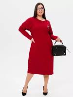 Платье Elena Tex, размер 54, бордовый
