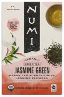 Numi Tea, Органический зеленый чай, жасмин, 18 чайных пакетиков, 1.27 унций (36 г)
