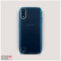 Чехол силиконовый Противоударный Samsung Galaxy M01 Прозрачный