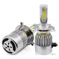 H4 лампа светодиодная для авто 2 шт. LED C6 (ярче ксенона) 12/24V 5000K 3800Lm / LED лампа для машины