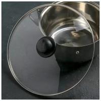 JARKO Крышка для сковороды и кастрюли стеклянная, d=32 см, с пластиковой ручкой