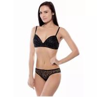 Комплект женского белья Jadea 4034 triangolo + slip, размер 42, цвет Черный