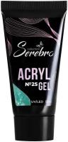 Акригель для наращивания ногтей Serebro Acryl Gel с шиммером (в тюбике)