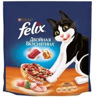 Сухой корм для кошек Felix Двойная вкуснятина, с птицей 1.5 кг