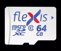Flexis Карта памяти Flexis MicroSD 64 ГБ class 10 (с адаптером)