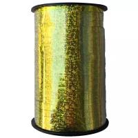 Лента упаковочная декоративная для воздушных шаров голографик золото - 0,5см х 250м