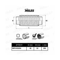 Гофра глушителя MILES HBFB45X254