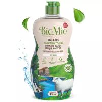 BioMio Средство для мытья посуды, овощей и фруктов без запаха с экстрактом хлопка, 0.45 л, 0.45 кг