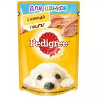 Корм для собак Pedigree от 1 месяца, паштет с курицей, пауч (0.08 кг) 24 шт (3 упаковки)