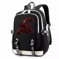 Рюкзак Человек паук (Spider man) черный с USB-портом №6