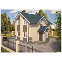 Проект жилого дома STROY-RZN 15-0026 (92,5 м2, 8,72*8,5 м, газобетонный блок 375 мм, декоративная штукатурка)