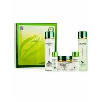 Jigott Well-Being Green Tea Skin Care 3Set. Набор косметический для лица с экстрактом зеленого чая