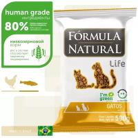 Сухой корм для стерилизованных или кастрированных кошек и котов, Formula Natural Life Super Premium - низкозерновой, с лососем, Бразилия, 500 гр