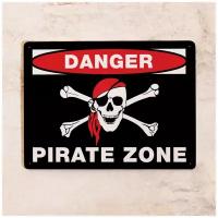 Табличка для детской комнаты Danger! Pirate zone, металл, 20х30 см