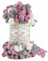 Пряжа Alize Puffy Color, 40 % шерсть, 60 % акрил, 20 % бамбук, 100 % полиэстер, 100 г, 9 м, 5 шт., 6070