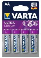 Элемент питания Varta Ultra Lithium LR6 AA бл 4