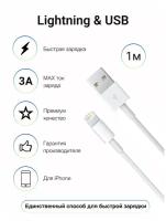 Lightning USB / Зарядное устройство кабель для зарядки айфон iPhone iPad / провод лайтнинг Lightning usb 1 метр