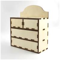 Мини-комод шкатулка PlainBox для мелочей и украшений, заготовка для сборки и декорирования