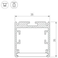 Arlight Профиль SL-ARC-3535-D800-A90 SILVER (630мм, дуга 1 из 4)