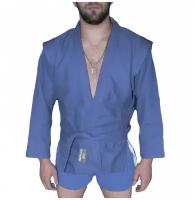 Куртка для самбо с поясом, размер 28/120, синий