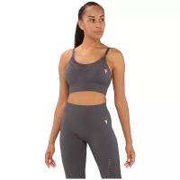 Бра-топ спортивный FIFTY Essential Knit dark grey FA-WB-0202-DGR, женская, темно-серый, размер 40-42 (XS)