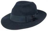 Шляпа федора Christys, подкладка, размер 59, синий