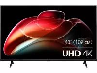 Телевизор Hisense 43” DLED, UHD, Smart TV (VIDAA), Звук (14 Вт (2x7 Вт)), 3xHDMI, 2xUSB, 1xRJ-45, Черный, 43A6K