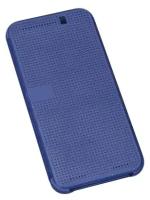 Мультяшный чехол-книжка MyPads Dot View Cover с прогнозом погоды для HTC One ME Dual Sim/ M9e 5.2 синий в точечку с дырочками прорезиненный с пер